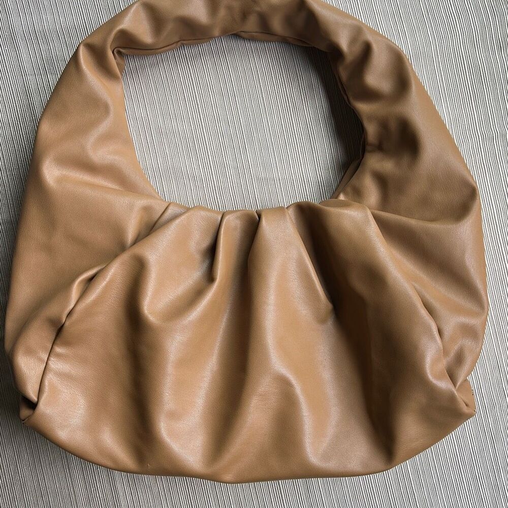Dumpling Slouch clutch Purse Buttery Soft Camel